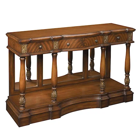 Traditional Console Table with Mirrored Back